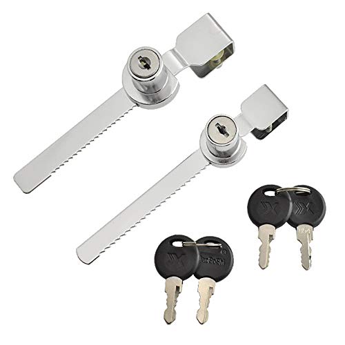 HPiano Bloqueo Ajustable Hoja Corredera Cerradura para Puerta Vitrina De Cristal 2Pcs Bloqueos de Escaparate + 4Pcs Llaves