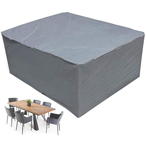 HSGAV Fundas Muebles Jardin Exterior Impermeable Pequeña, Cuadrado Funda Protectora Muebles Jardin para Sofás y Sillas, 210D Oxford, Resistente Al Viento, Anti-UV, Gris,90x90x90cm