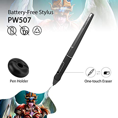 HUION Kamvas Pro 13 Tableta Grafica con Pantalla, 13,3 Pulgadas Tableta Grafica Dibujo con Función de Inclinación de ± 60 °, Gama sRGB al 120%, Vidrio Anti reflejante, Pantalla Laminado Completo