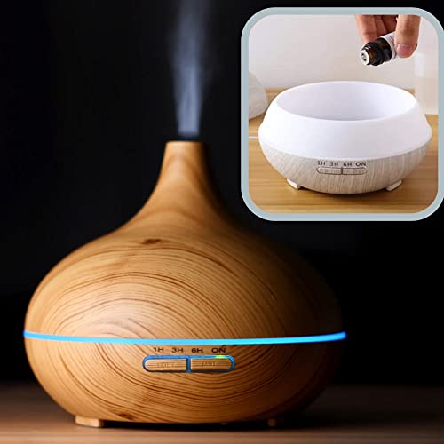 Humidificador de aromas de esencias 500ml con luz led de Aceites Esenciales con Control Remoto