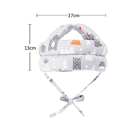 Hwtcjx protector cabeza bebe, casco bebe, 1 pieza Protector de cabeza infantil, Hecho de algodón agradable para la piel, transpirable, ajustable, para niños de 6 meses a 5 años