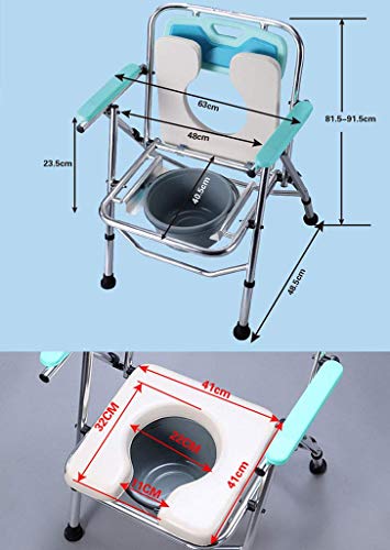 H.yina Silla Inodoro con mesita Noche: Inodoro móvil Reforzado Ancianas Adultas Embarazadas Personas con Movilidad Reducida Discapacitados