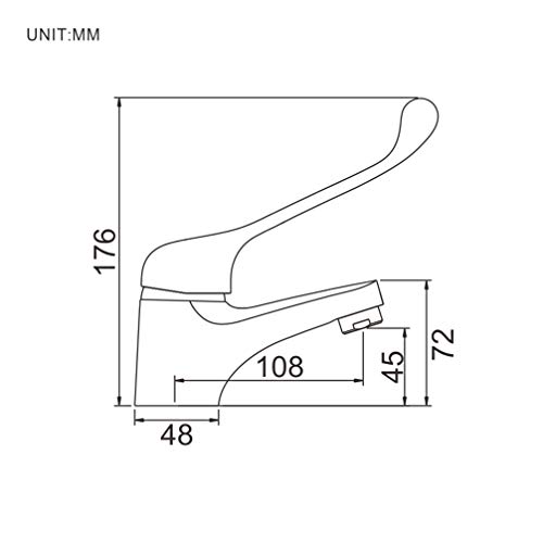 Ibergrif Bari, Grifo Gerontológico Lavabo, Mezclador Monomando para Baño, Cromo