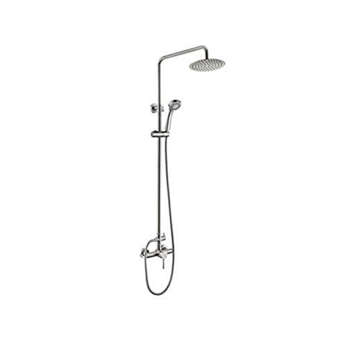 Ibergrif M17003-Mundo, Columna de Ducha, Sistema de Ducha Cuadrado con Ducha de Mano, Manguera de Ducha, Barra de Ducha Ajustable y Soporte, Acero Inoxidable