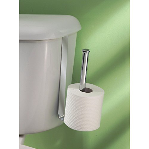 iDesign 69380EU Portapapel para WC Classico, Metal, Plata, 5.3x12.6x27.5 cm