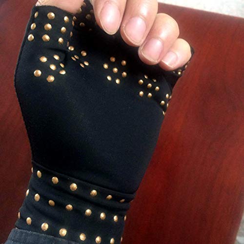 iFCOW Guantes de terapia magnética para alivio del dolor, guantes de compresión de medio dedo, reducen la rigidez