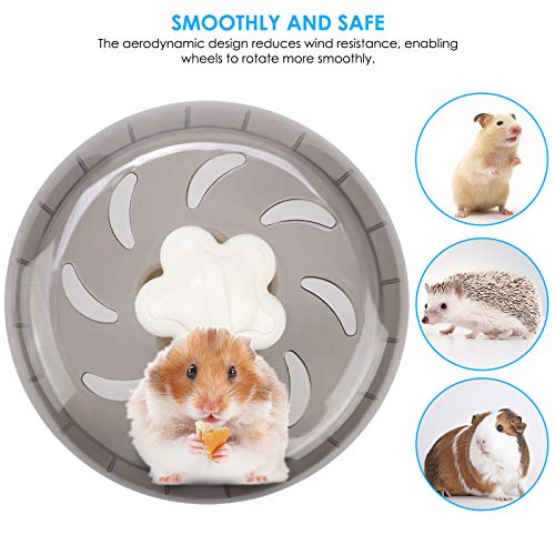 iFCOW Hámster Running Wheel, 5,2 pulgadas Acrílico Hamster Wheel Small Pet Hamster Rueda de Ejercicio Silent Plastic Running Toy para Animales Pequeños Hamster Gerbil Conejillo