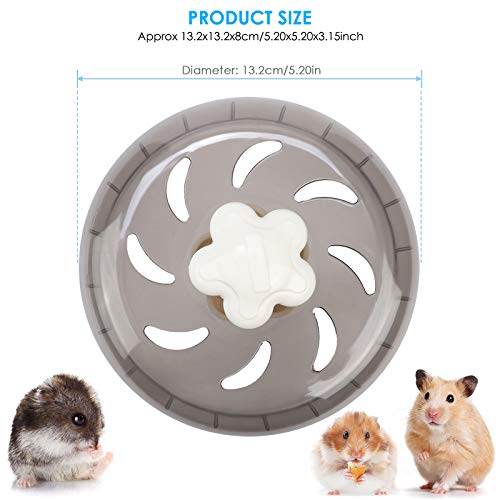 iFCOW Hámster Running Wheel, 5,2 pulgadas Acrílico Hamster Wheel Small Pet Hamster Rueda de Ejercicio Silent Plastic Running Toy para Animales Pequeños Hamster Gerbil Conejillo