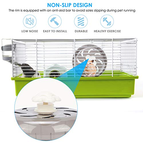 iFCOW Hámster Running Wheel, 5,2 pulgadas Acrílico Hamster Wheel Small Pet Hamster Rueda de Ejercicio Silent Plastic Running Toy para Animales Pequeños Hamster Gerbil Conejillo