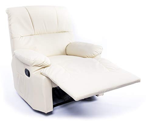 Imperial Confort Sillón Relax con Reclinación Manual Y Masajes, Crema, Talla Unica