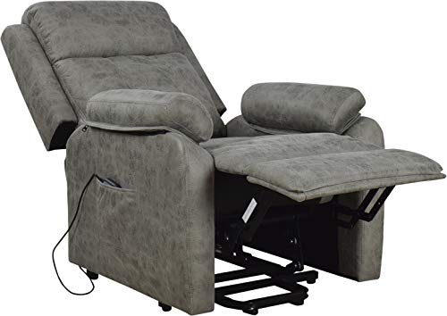 Imperial Relax | Sillon Relax Reclinable Levantapersonas NY | Motorizado | Reclinado de reposapies y Respaldo eléctrico | Sistema levantapersonas eléctrico (Cemento)