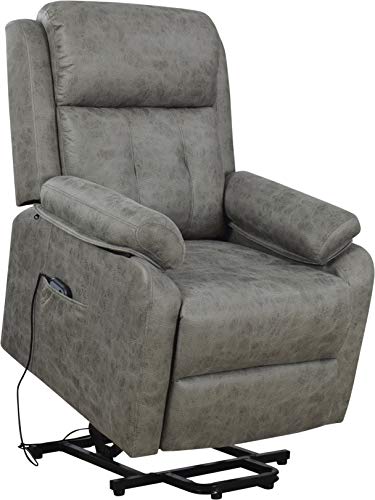 Imperial Relax | Sillon Relax Reclinable Levantapersonas NY | Motorizado | Reclinado de reposapies y Respaldo eléctrico | Sistema levantapersonas eléctrico (Cemento)