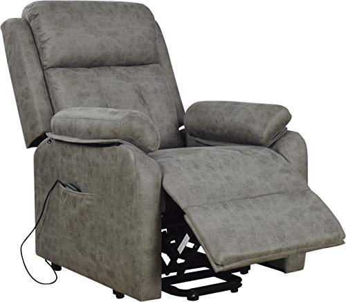 Imperial Relax | Sillon Relax Reclinable Levantapersonas NY | Motorizado | Reclinado de reposapies y Respaldo eléctrico | Sistema levantapersonas eléctrico (Cemento)