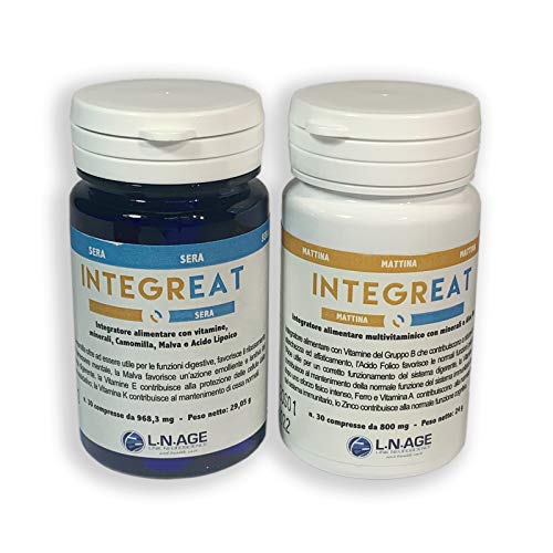 Integreat suplemento alimenticio para pacientes bariátricos 60 comprimidos - Multivitamínico y multimineral con doble formulación, por la mañana y por la noche