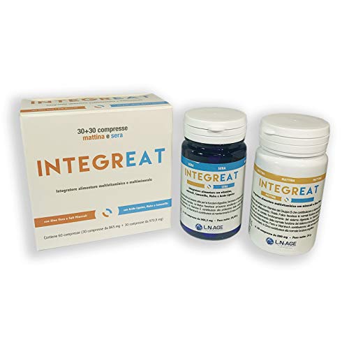 Integreat suplemento alimenticio para pacientes bariátricos 60 comprimidos - Multivitamínico y multimineral con doble formulación, por la mañana y por la noche