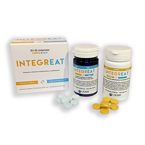 Integreat suplemento alimenticio para pacientes bariátricos 60 comprimidos - Multivitamínico y multimineral con doble formulación, por la mañana y por la noche