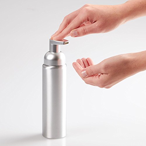 InterDesign Metro - Bomba de Aluminio, anticorrosiva, dosificadora de jabón Espuma, para mesada de Cocina, tocador del Cuarto de baño, 8.5 oz, Cepillado/Plateado Mate