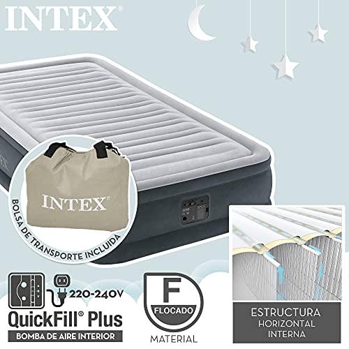 Intex 67766 - Colchón hinchable Dura-Beam Plus ComfortPlush 99 x 191 x 33 cm