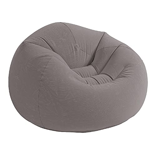 Intex Bolsa sin puf, silla inflable, puf, 1,14 m x 1,14 m x 71 cm, color gris