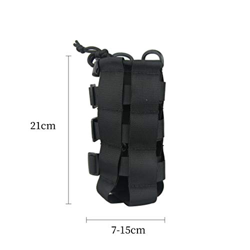 Iriisy Portabotellas de agua, bolsa resistente al agua,bolsa térmica para acampada,Bolsa de Botella de Agua Molle,Bolsa Titular Táctica para Correr Senderismo Ciclismo Camping Caza Actividades (Negro)