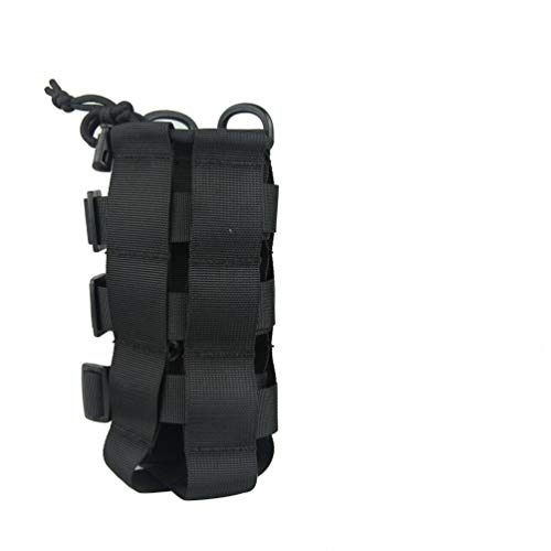 Iriisy Portabotellas de agua, bolsa resistente al agua,bolsa térmica para acampada,Bolsa de Botella de Agua Molle,Bolsa Titular Táctica para Correr Senderismo Ciclismo Camping Caza Actividades (Negro)