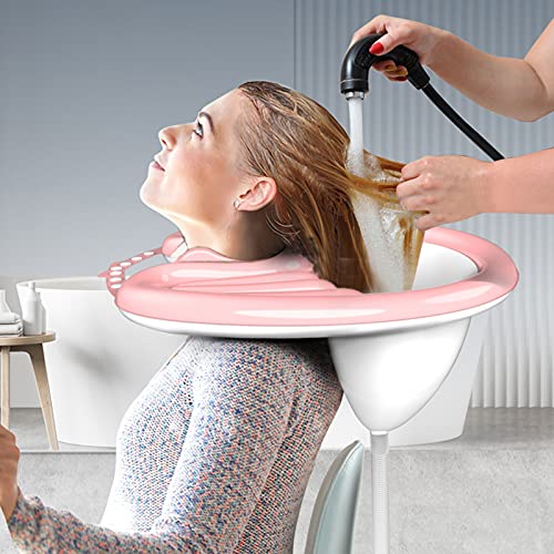 Irishom Bandejas de Champú Inflables con Bomba de Inflado de Tubo Lavabo Móvi,para Lavar El Cabello sin Derrames Lavar El Cabello en La Cama Cabello para Ancianos Discapacitados Embarazadas Lesionadas