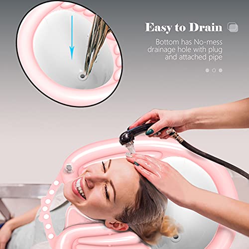 Irishom Bandejas de Champú Inflables con Bomba de Inflado de Tubo Lavabo Móvi,para Lavar El Cabello sin Derrames Lavar El Cabello en La Cama Cabello para Ancianos Discapacitados Embarazadas Lesionadas