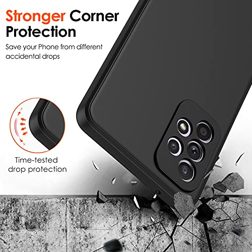 ivoler Negro Mate Funda para Samsung Galaxy A52 5G / A52 4G / A52S 5G con Protección de Cámara, Carcasa Protectora Antigolpes, Ultrafina Suave TPU Silicona Caso Delgada Anti-Choques Case