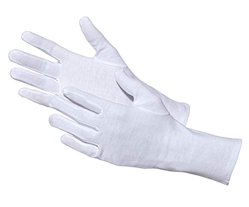 Jah 3203 oekotex - Guantes de algodón (12 pares, ligeros, talla 9), color blanco