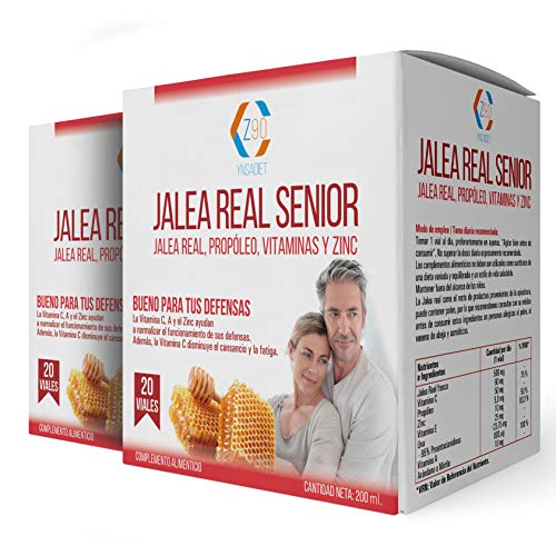 Jalea Real Con Propoleo 20 Viales| Jalea Real Adultos| Vitaminas para tus Defensas| Jalea Real+ Vitamina C+ Vitamina E+ Zinc| Más Energía y Vitalidad| Z90