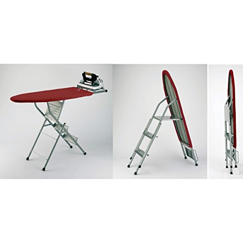 Jata Hogar 848S - Tabla de planchar multifunción (escalera especial centro de planchado), granate