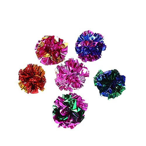 Jenny Watson 20 juguetes de bolas de Mylar para gatos de 5,5 cm, juguete interactivo, brillante y estresante, ligero, multicolor para múltiples gatos, ideal para gatitos y gatos adultos