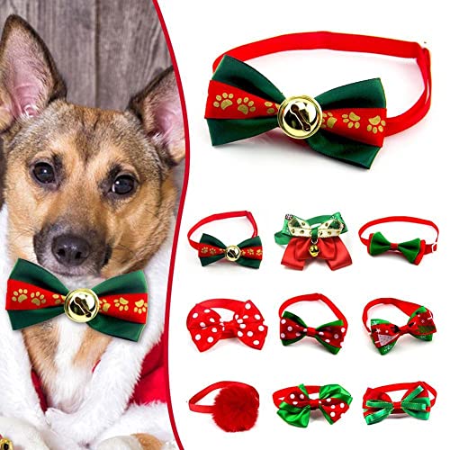 Jenny Watson 9 unids/set Navidad perro pajaritas collar vacaciones gatos perro pajaritos ajustables perros gato aseo accesorios perro collar perro Navidad mejores regalos