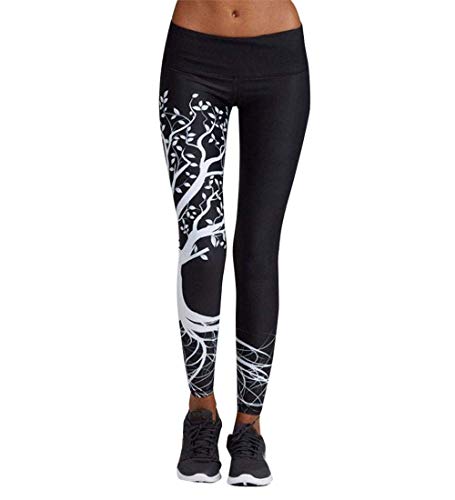 JFAN Pantalones de Yoga Mujer Patrón de árbol Leggings Mujer Pilates Pantalones de Chándal de Jogging Holgados Pantalones Deportivos Push Up Leggings Athletic Fitness