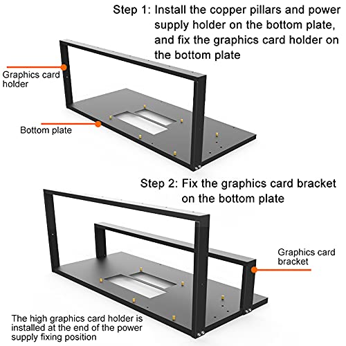 JiangM LIVEDAY Mining Case Rack Soporte para placa base Open Mining Rig Frame ETH/ETC/ZEC Ether Accesorios Herramientas Sólo para 6-8 GPU Rack