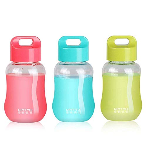 JILIGUALA Mini tazas de viaje de plástico para café, botella de agua, botella de agua, para leche, café, té, jugo, tamaño 180 ml (6 oz), paquete transparente de 3