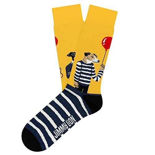 Jimmy Lion Calcetines The Dreamer en color Amarillo, fabricados en algodón peinado de primera calidad.Talla 41-46 en media caña.