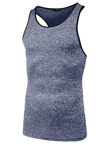 JINIDU - Pack de 3 Camisetas sin Mangas para Gimnasio para Hombre, Camiseta con Espalda en Y para Entrenamiento y músculos, Camisetas sin Mangas para Culturismo y Fitness