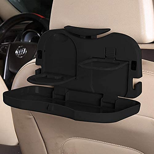 JJOnlineStore - Asiento trasero auto del coche Plegable mesa plegable Soporte de almacenamiento de bebidas Bandeja de la taza de alimentos Soporte de escritorio