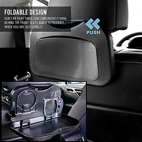 JJOnlineStore - Asiento trasero auto del coche Plegable mesa plegable Soporte de almacenamiento de bebidas Bandeja de la taza de alimentos Soporte de escritorio