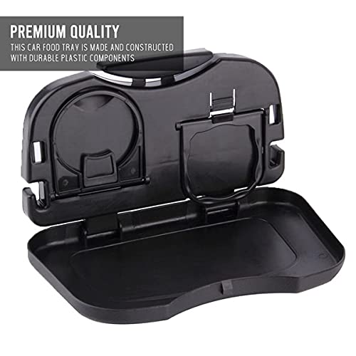 JJOnlineStore - Asiento trasero auto del coche Plegable mesa plegable Soporte de almacenamiento de bebidas Bandeja de la taza de alimentos Soporte de escritorio