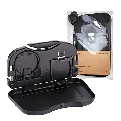 JJOnlineStore - Asiento trasero auto del coche Plegable mesa plegable Soporte de almacenamiento de bebidas Bandeja de la taza de alimentos Soporte de escritorio