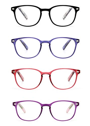 JM Gafas de Presbicia y Lectura. Cómodas y Duraderas con un Diseño Único. Para Mujer. +2.75 [Pack de 4 Colores Mixtos]