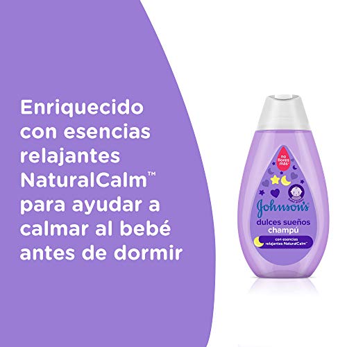 Johnson's Baby Dulces Sueños - Champú con Esencias Relajantes NaturalCalm, Lavanda y Manzanilla, 500 ml