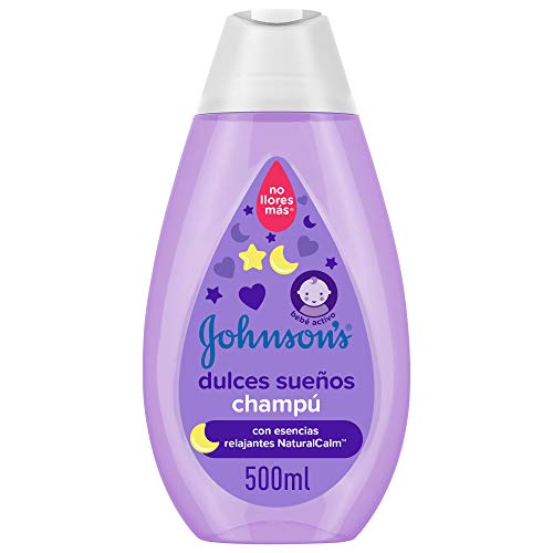 Johnson's Baby Dulces Sueños - Champú con Esencias Relajantes NaturalCalm, Lavanda y Manzanilla, 500 ml