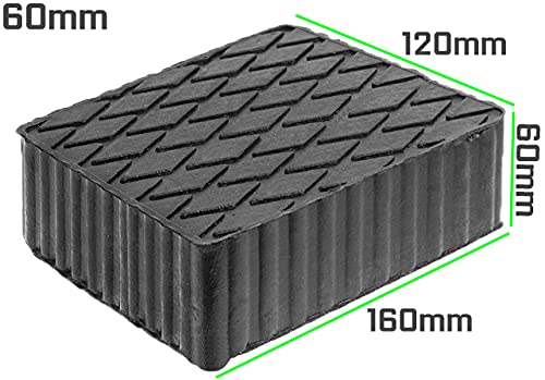 JOMAFA JUEGO DE 4 TACOS DE GOMA PARA ELEVADORES DE TALLER 160 x 120 x 60mm DE ALTURA UNIVERSAL COMPATIBLE CON ravaglioli, corghi, omnc