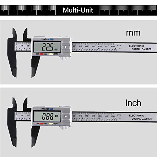 joylink Digital Vernier Calibre, Calibre Vernier Calibre Exterior Diámetro Interior Profundidad Electrónico Digital con Pantalla LCD Pie de Rey Digital Auto Off Inch/MM de 0-150mm