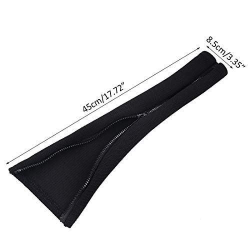 Jubang Juego de 2 Fundas de Reposabrazos para Sillas de Oficina, Cubiertas Protectoras de Brazo de Silla Giratoria con Cremallera Cómodo Decorativo Hogar Oficina Negro