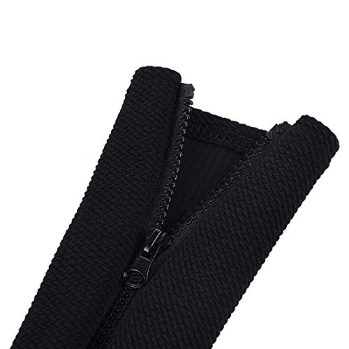 Jubang Juego de 2 Fundas de Reposabrazos para Sillas de Oficina, Cubiertas Protectoras de Brazo de Silla Giratoria con Cremallera Cómodo Decorativo Hogar Oficina Negro