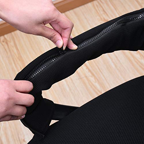 Jubang Juego de 2 Fundas de Reposabrazos para Sillas de Oficina, Cubiertas Protectoras de Brazo de Silla Giratoria con Cremallera Cómodo Decorativo Hogar Oficina Negro